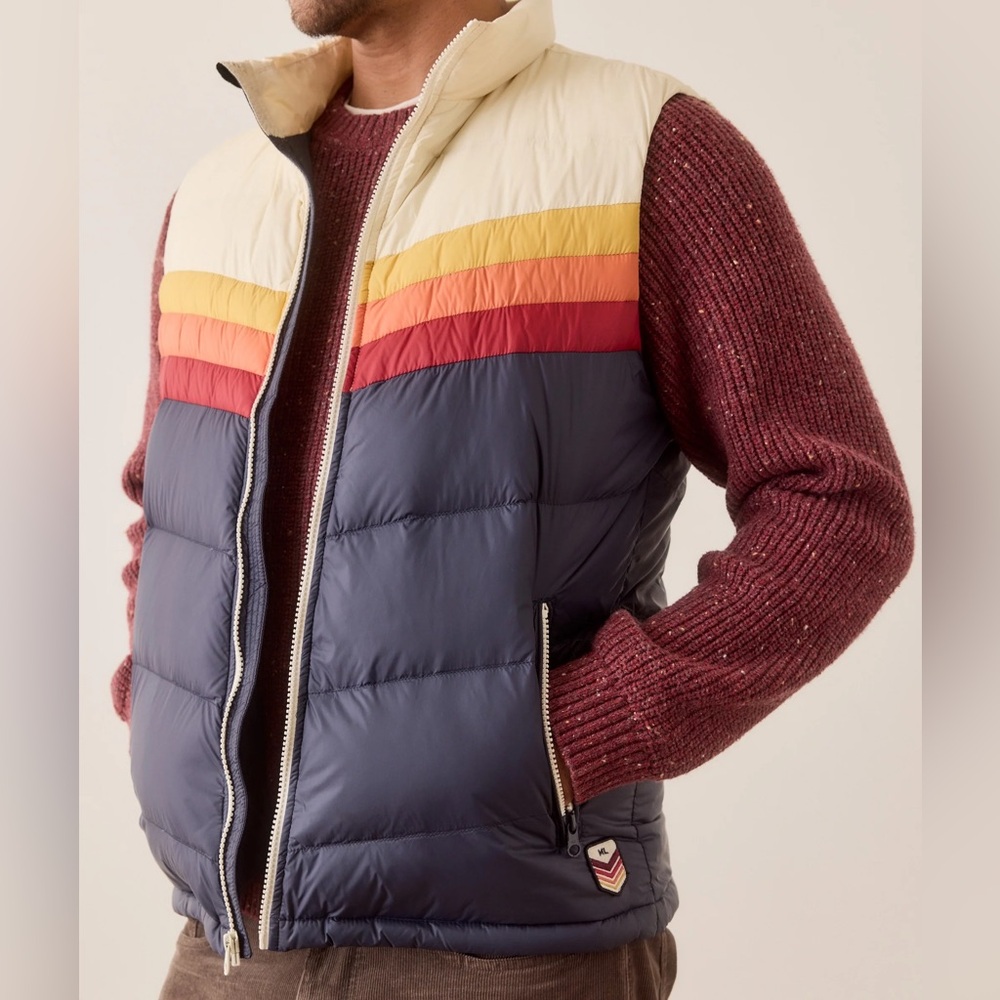 Marine Layer Archive Boreal Puffer Vest - Sunset Navy ColorBlock - Picture 5 of 8